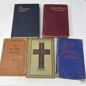 Antique Vintage Hymnal Books Lot of 5 Air Pilot Methodist Praise Worship Music